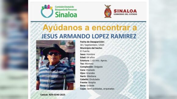 Buscan a Jesús Armando desaparecido en El Fuerte, Sinaloa