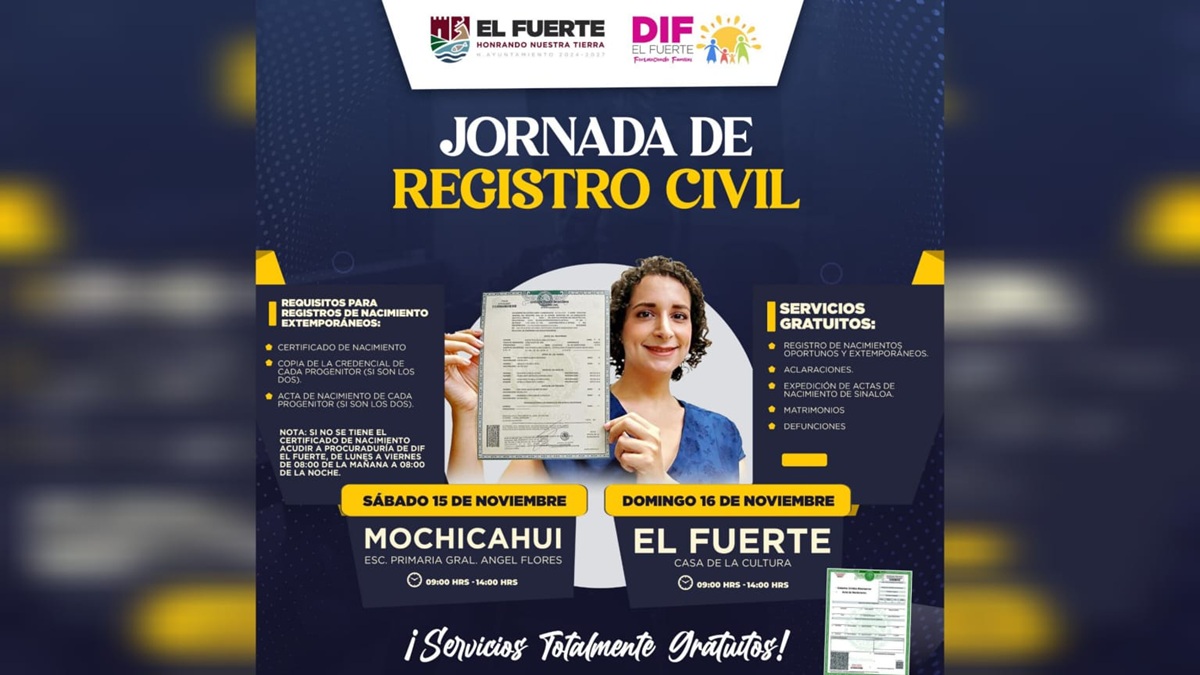 Jornada de Registro Civil en El Fuerte