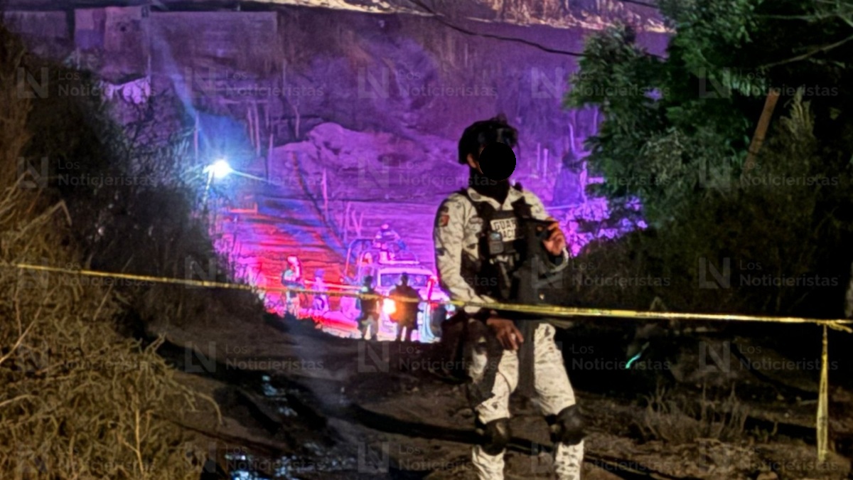 Guardia Nacional resguarda escena del crimen en la colonia Bicentenario, en Culiacán