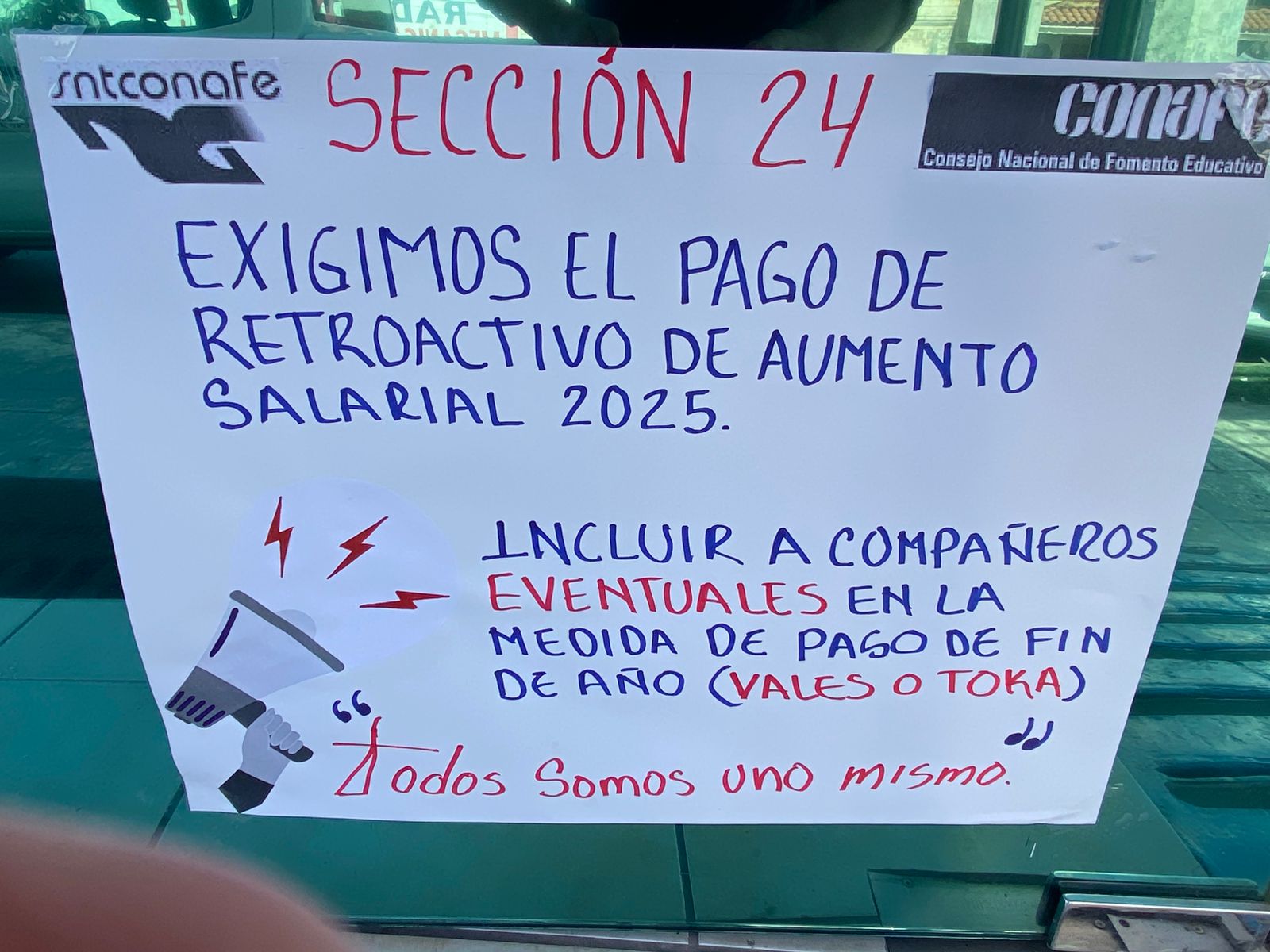 Con manifestación trabajadores de Conafe Sinaloa reclaman cumplimiento de prestaciones laborales