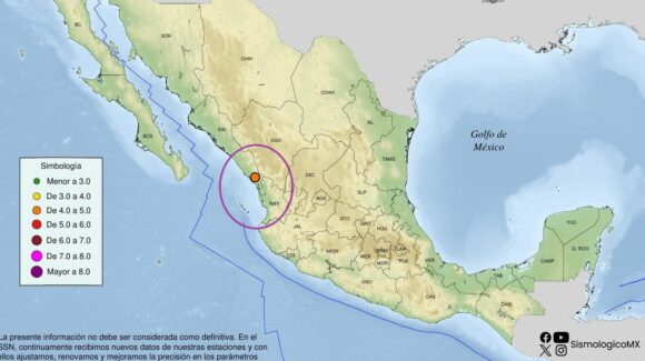 Les tiembla en El Rosario, Sinaloa con sismo de 4.1 en magnitud