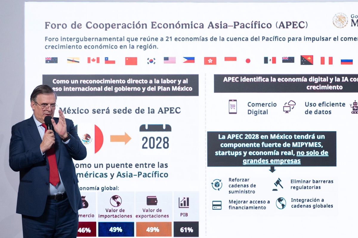 Marcelo Ebrard en conferencia 'mañanera'