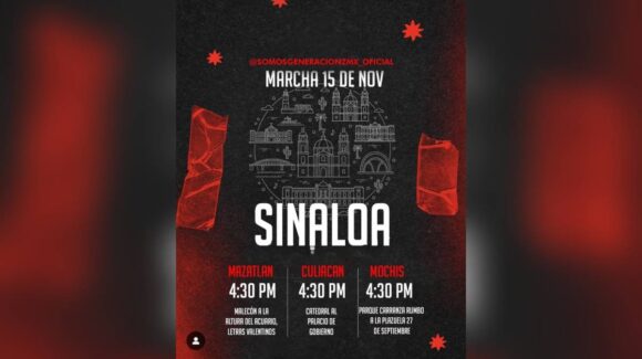 Invita a participar en Marcha de la Generación Z, este sábado, en los municipios de Culiacán, Mazatlán y Ahome