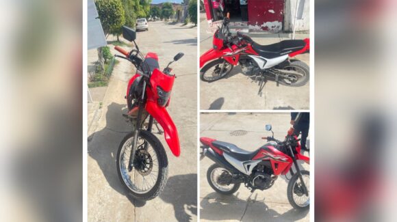 Recuperan motocicleta robada en el fraccionamiento Pradera Dorada de Mazatlán, Sinaloa