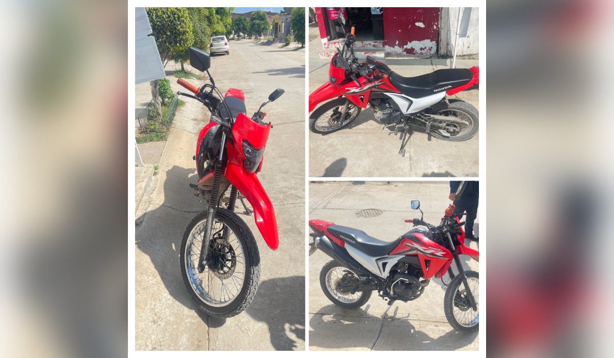 Motocicleta asegurada en Mazatlán, Sinaloa