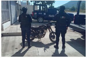 Motocicleta asegurada en Culiacán, Sinaloa