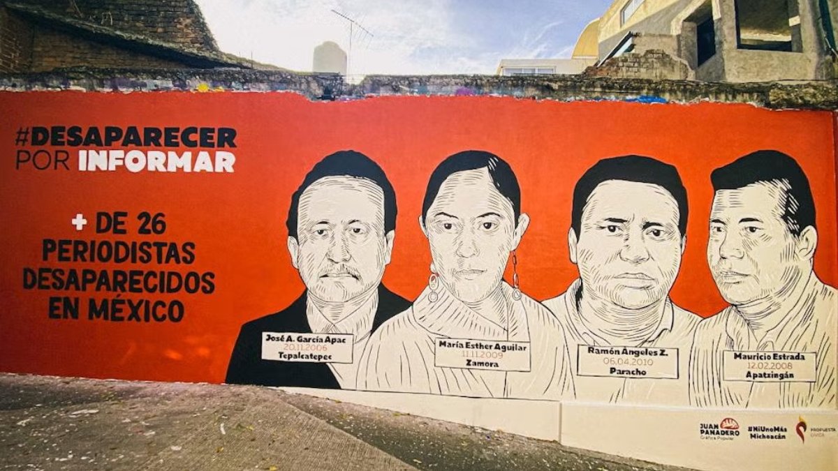 mural en memoria de periodistas asesinados o desaparecidos