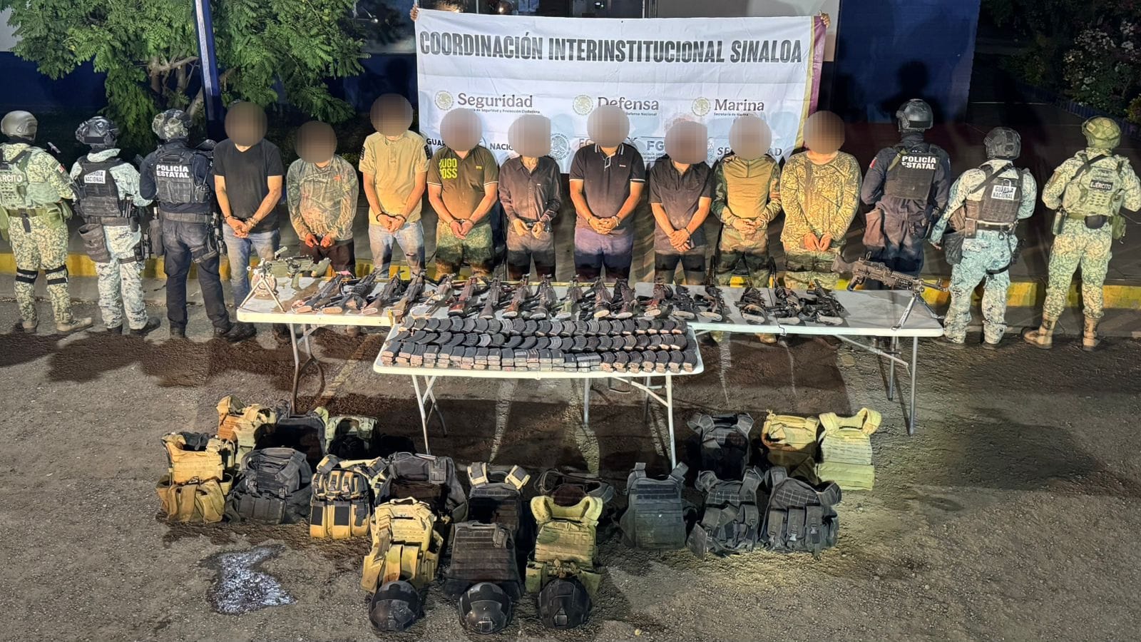 Nueve detenidos en enfrentamiento entre sicarios en El Guasimal, Culiacán
