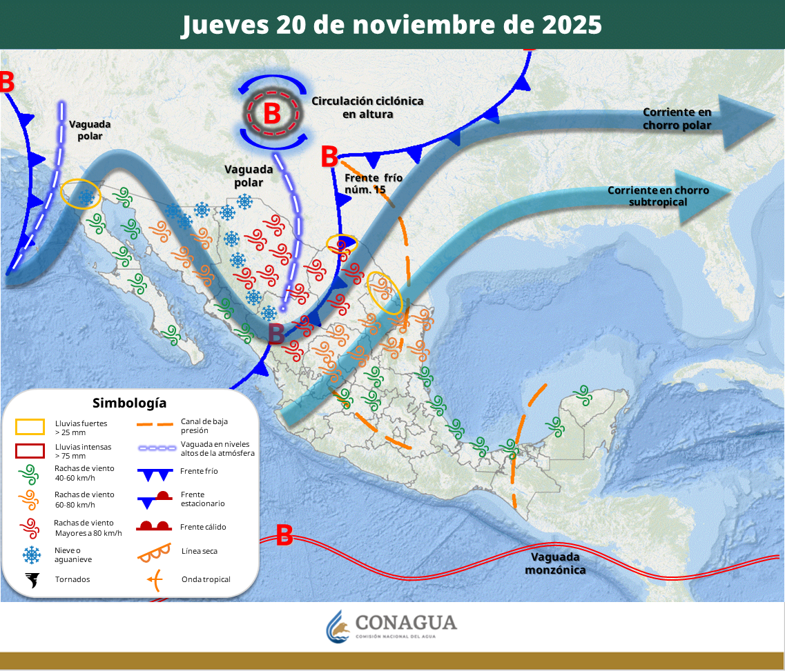 nuevos frentes frios acechan a Sinaloa
