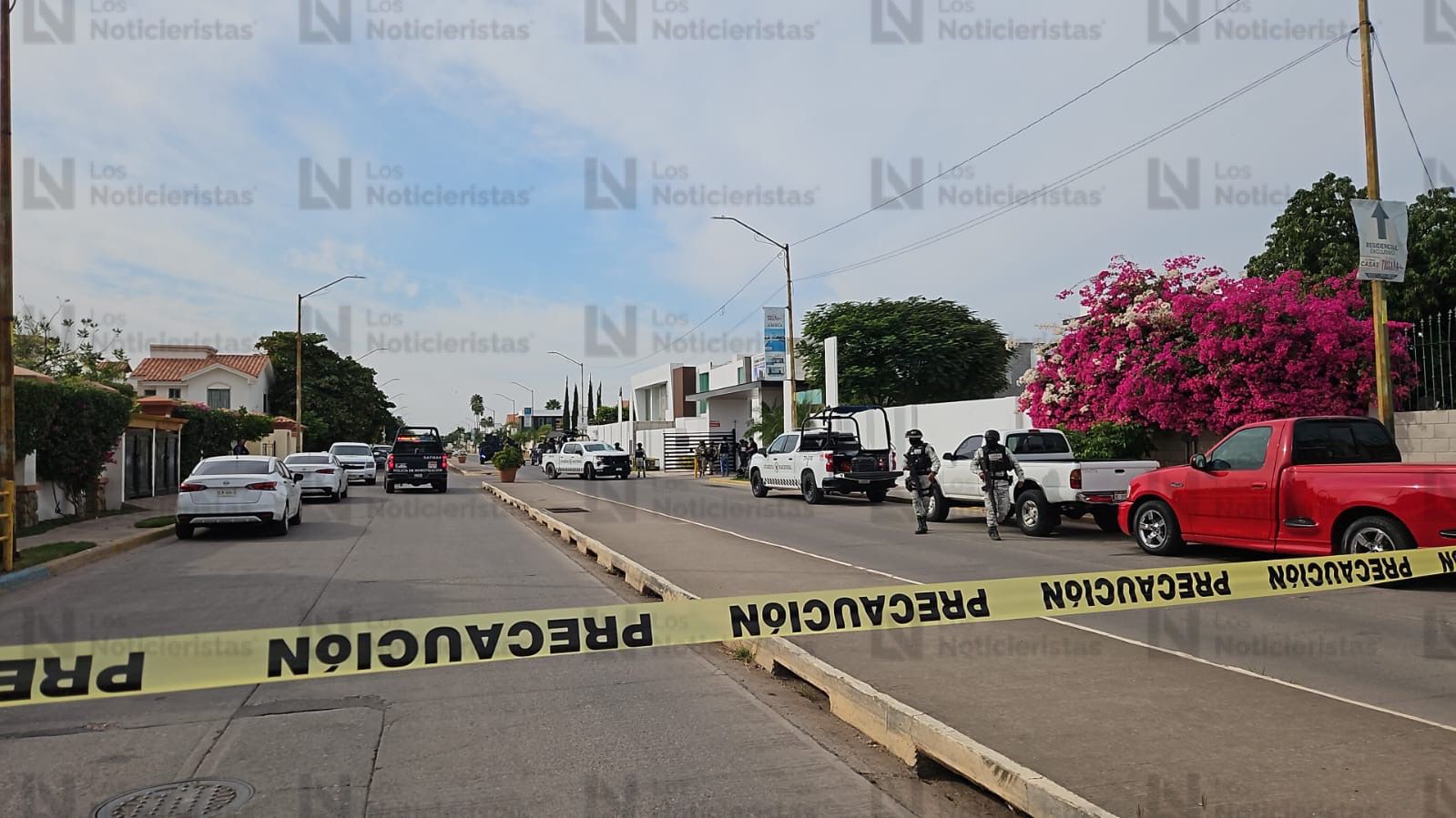 Operativo sobre el bulevar Toscana en las inmediaciones de Stanza Toscana y Valle Alto, Culiacán.