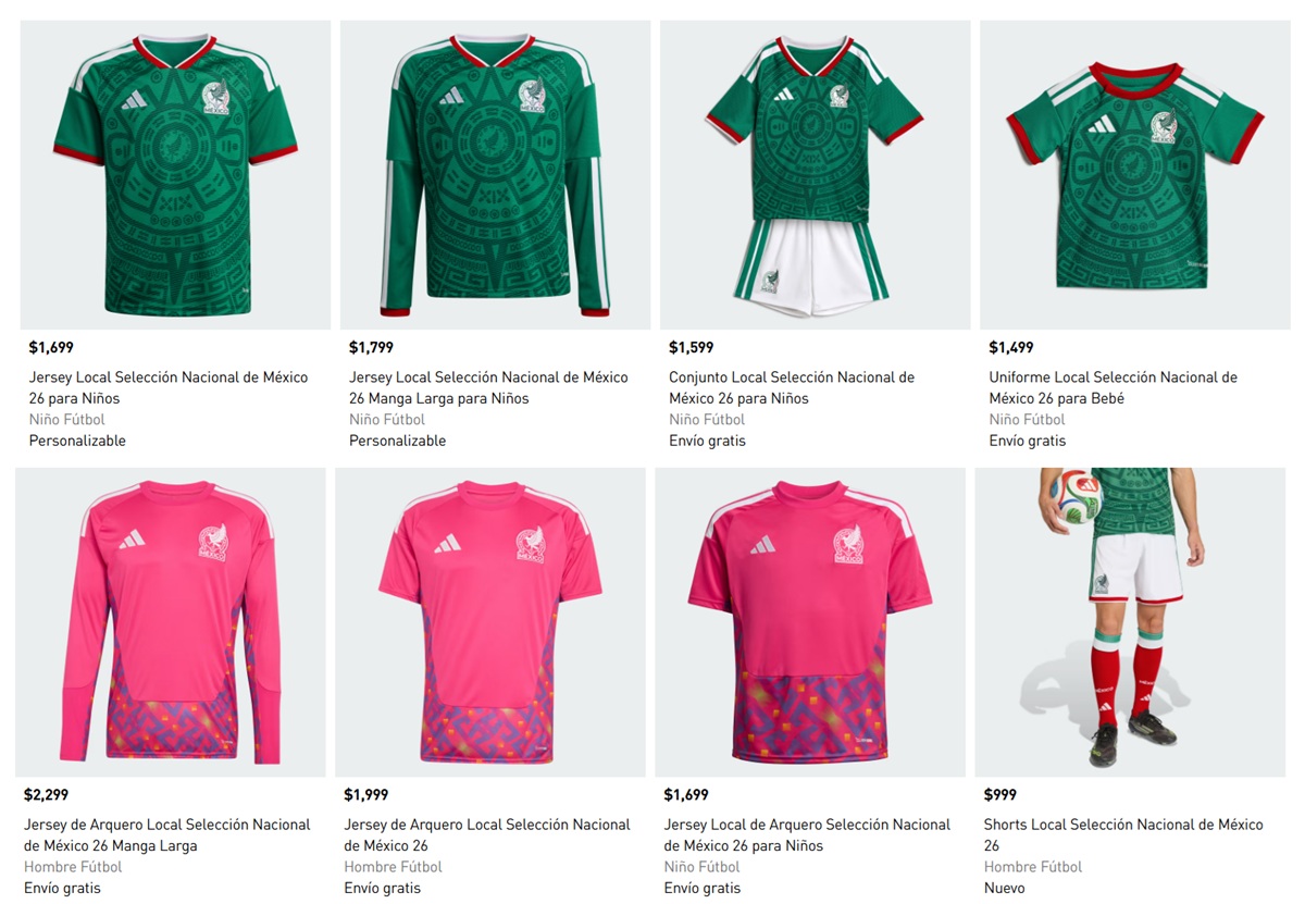 Precios del jersey de la selección mexicana para el Mundial 2026