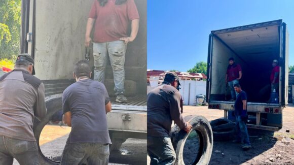 Reciclan en Escuinapa, Sinaloa 35 toneladas de neumáticos en la lucha contra el dengue
