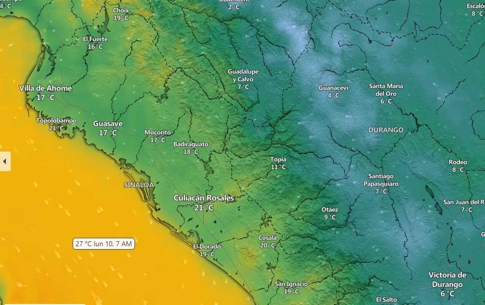 temperaturas en sinaloa