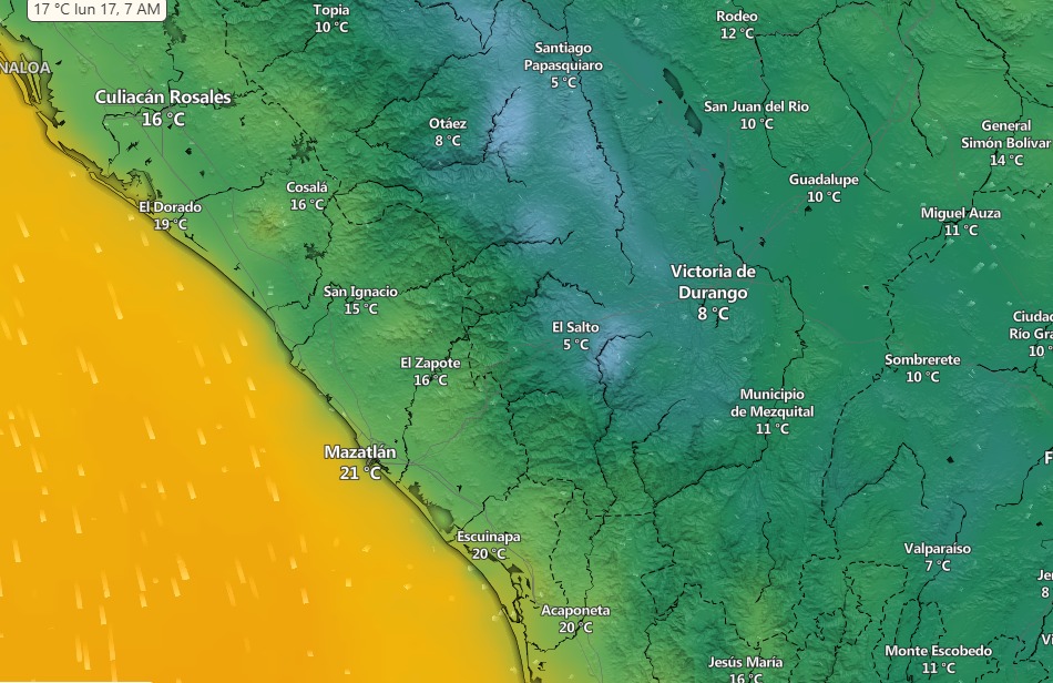 temperaturas minimas en sinaloa