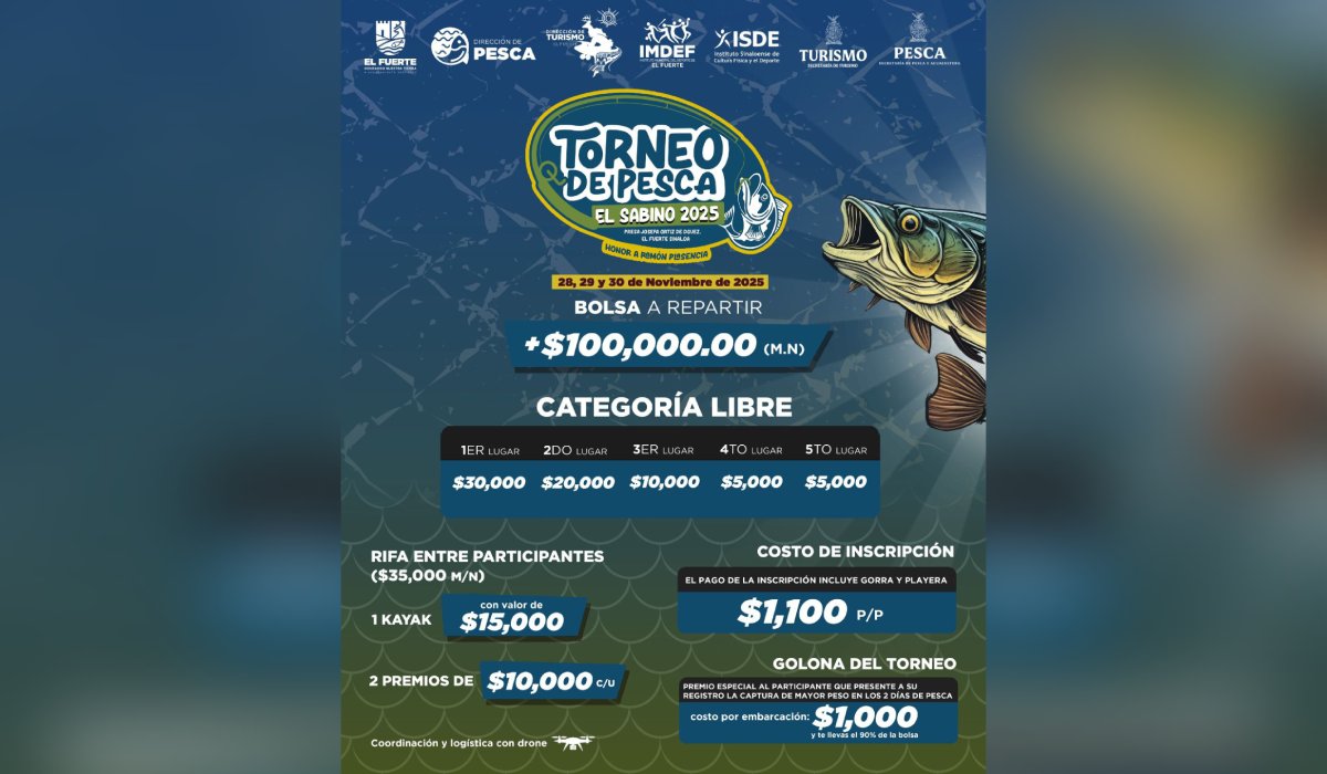 Torneo de pesca "El Sabino" 2025 en El Fuerte, Sin.