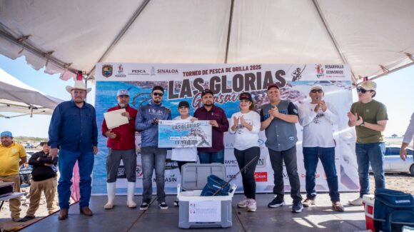 Premian a ganadores del Torneo de Pesca de Orilla Las Glorias 2025, en Guasave, Sinaloa