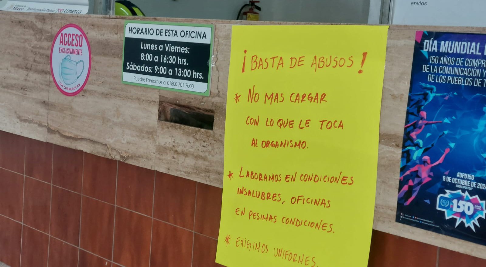 trabajadores de correos manifestado en guamuchil sin