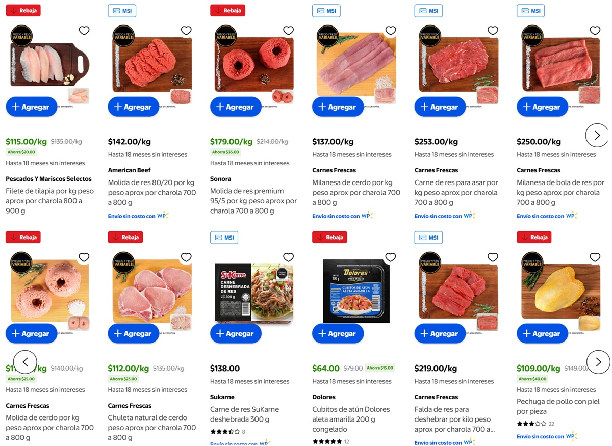 Ofertas en carnes de Walmart
