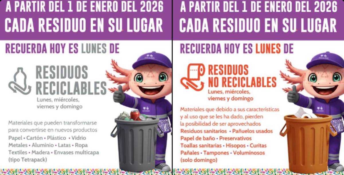 CDMX separación obligatoria de basura desde el 1 de enero de 2026