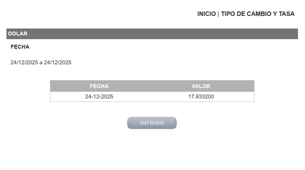 DOLAR DOF 24 DIC 25