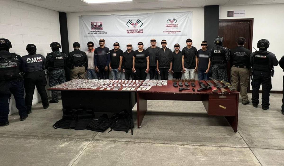 Detienen en Chiapas a 12 personas vinculadas a grupo delictivo originario de Jalisco