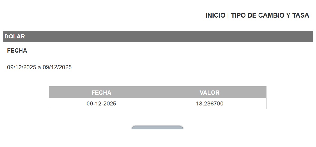 Dolar DOF 9 de diciembre