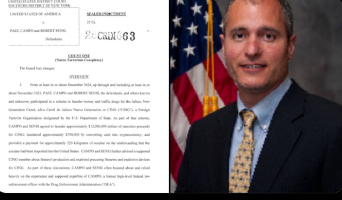 Exagente de la DEA acusado de lavar millones y buscar armas para el CJNG