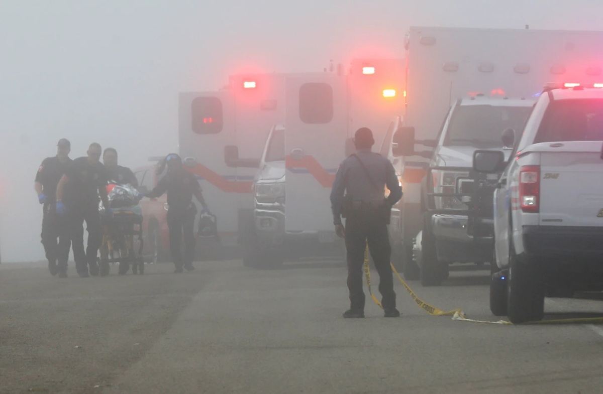 Lugar del accidente de avión de la Marina en Galveston, Texas