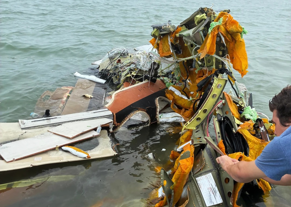 Lugar del accidente de avión de la Marina en Galveston, Texas