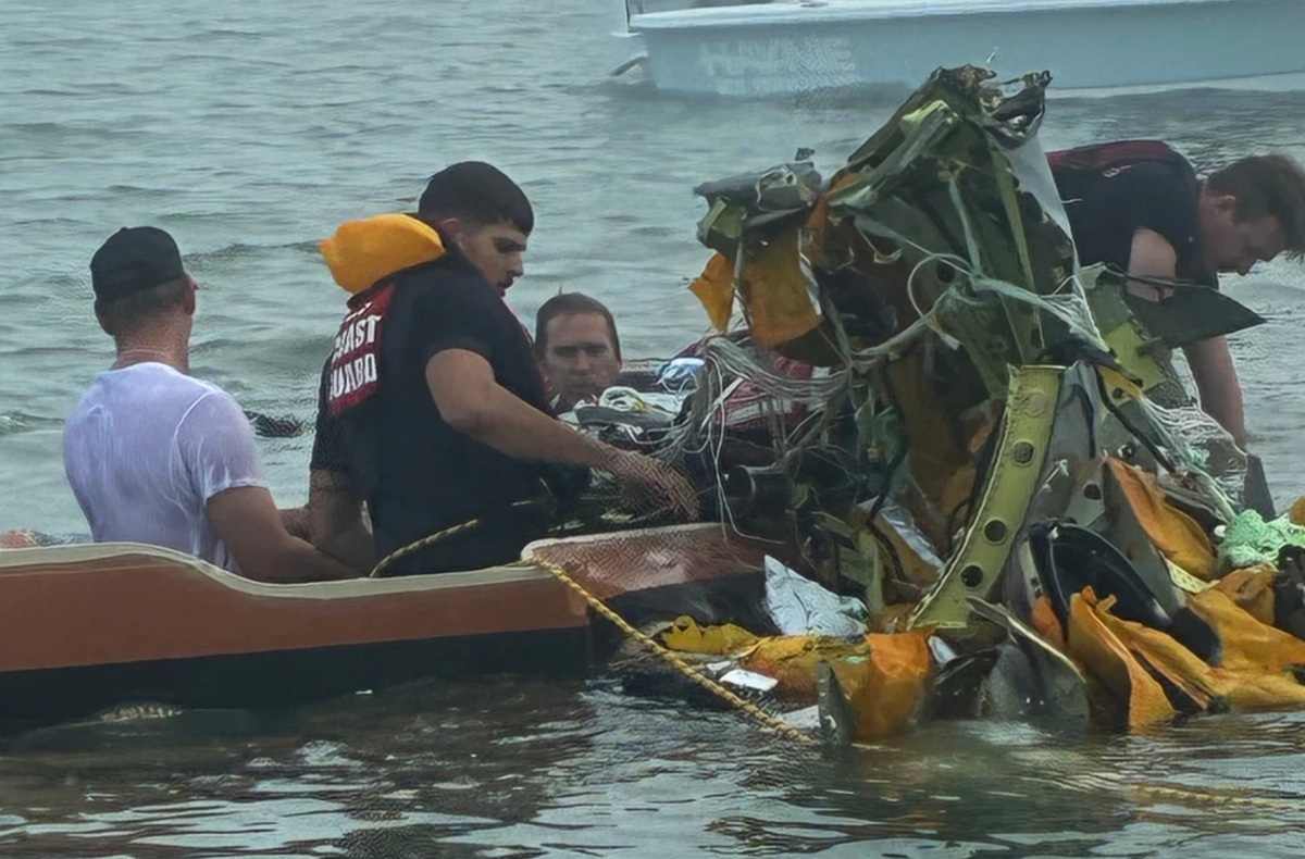 Lugar del accidente de avión de la Marina en Galveston, Texas