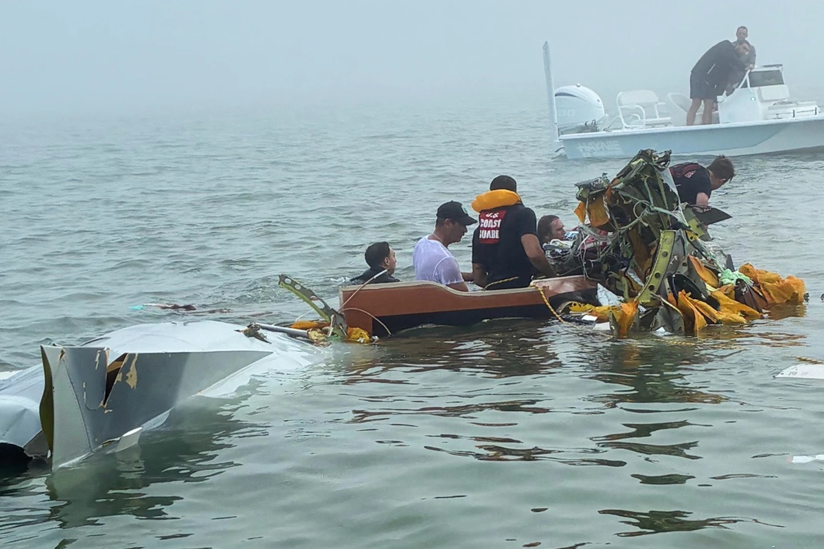 Lugar del accidente de avión de la Marina en Galveston, Texas