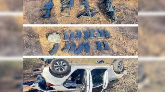Tras una ataque a militares en Tepuche, Culiacán, aseguran un vehículo robado, armas largas y un dron