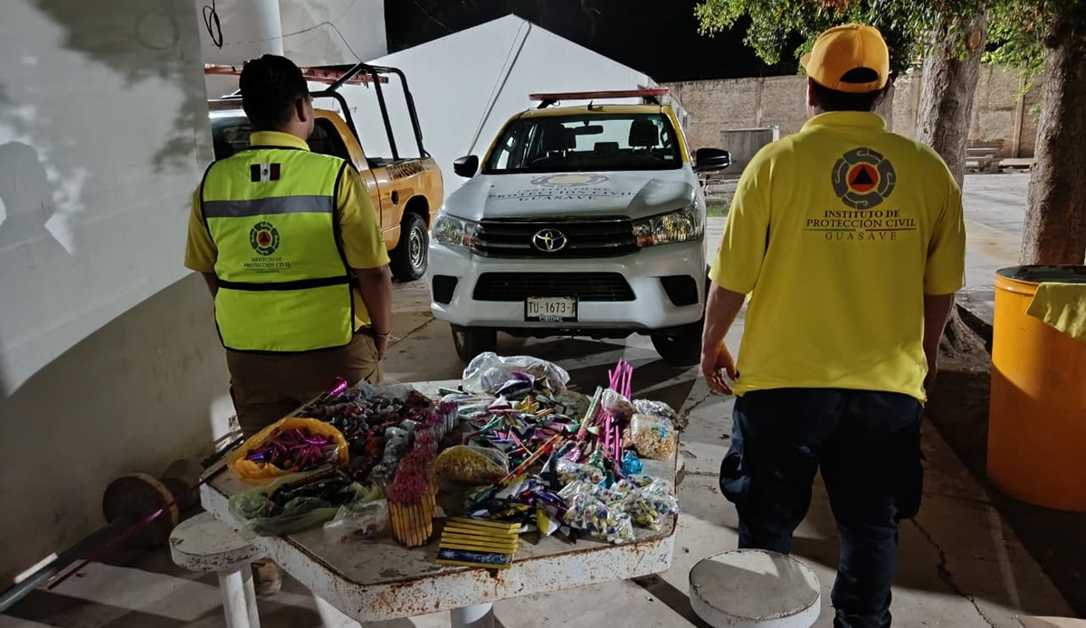 Aseguran pirotecnia en Guasave