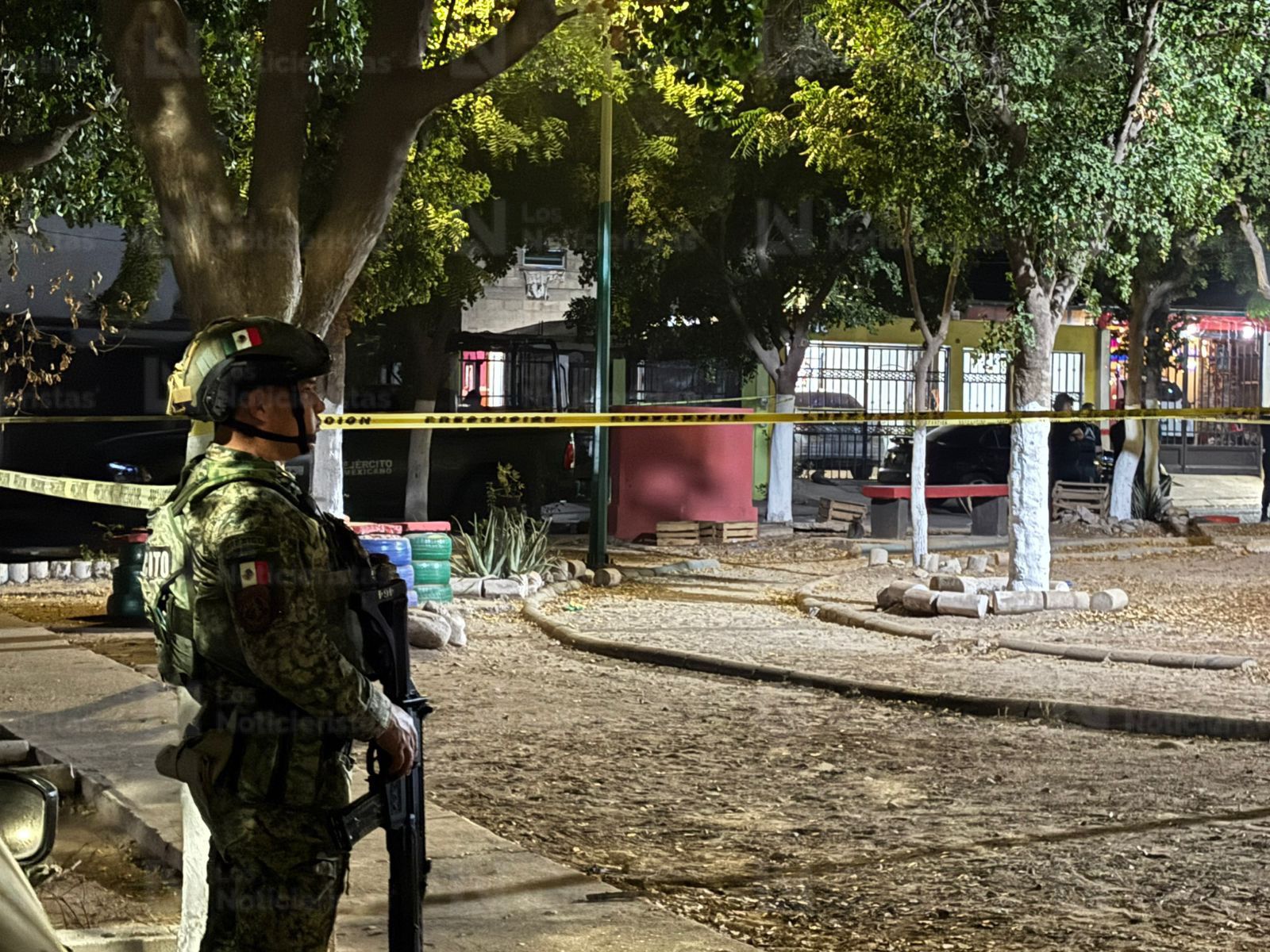 Ejército resguarda el lugar donde un joven fue asesinado en Chulavista, en Culiacán