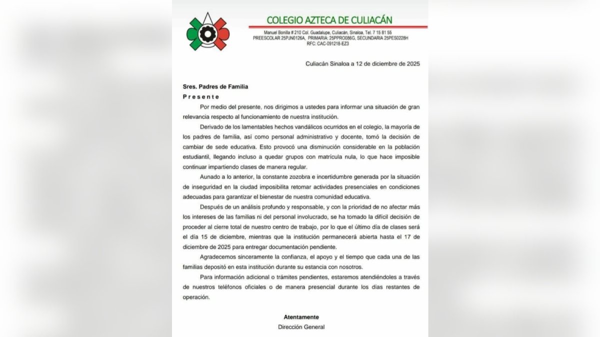aviso colegio azteca