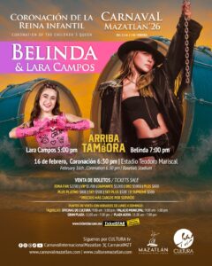 Belinda estará en el Carnaval Mazatlán 2026