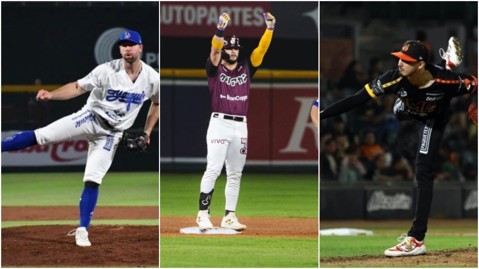 Brandon Brennan, Orlando Martínez y Alan Rangel