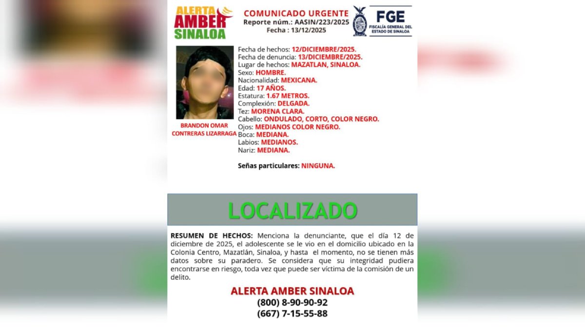 brandon omar localizado en mazatlan