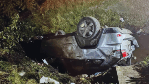 Camioneta accidentada de Lucero López Ramírez