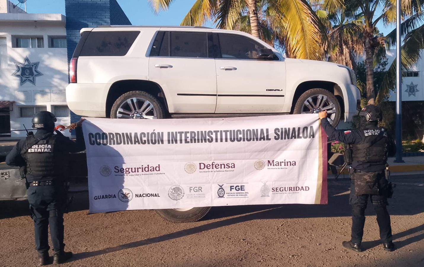 Camioneta asegurada en Culiacán, Sinaloa