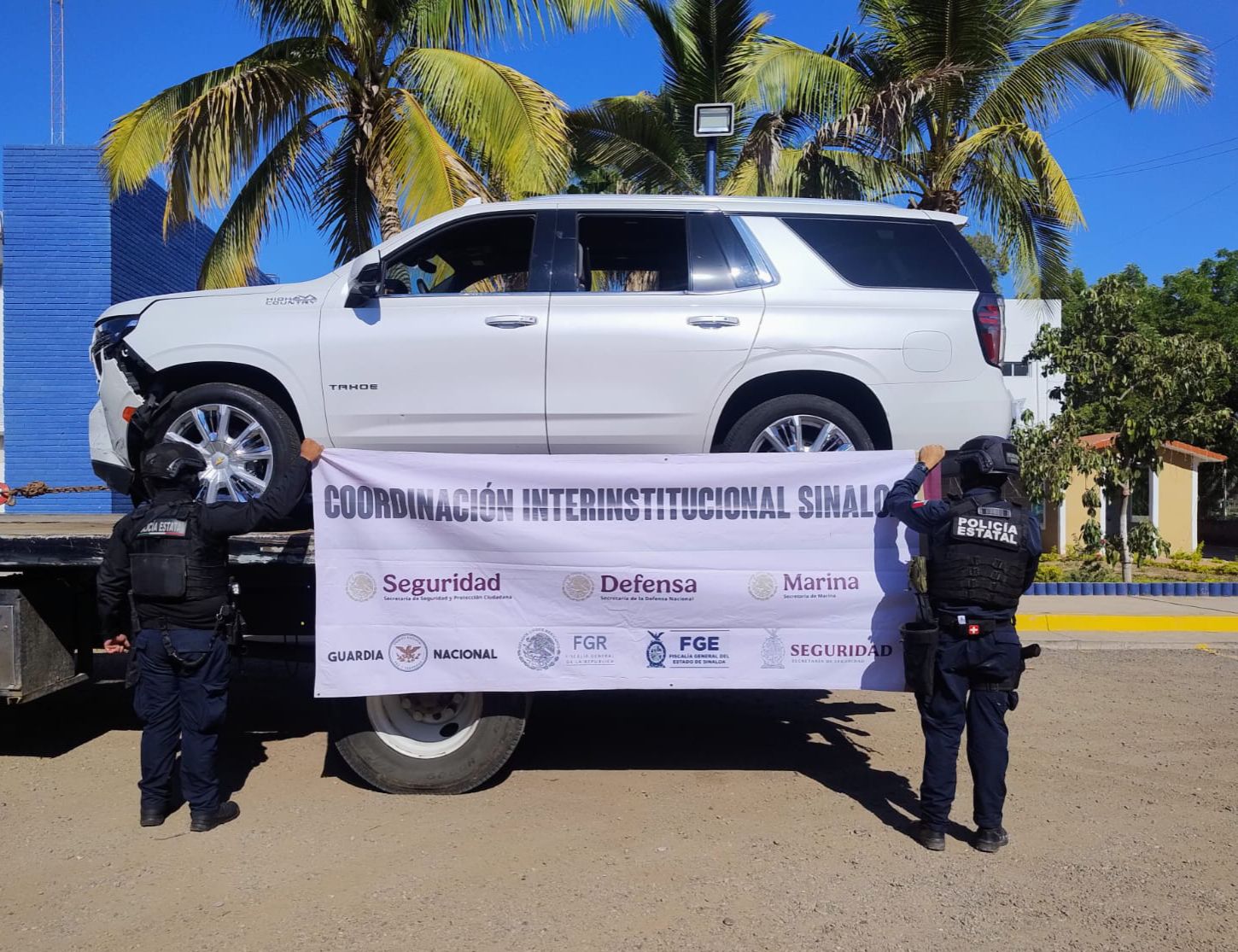 Camioneta asegurada en Culiacán, Sinaloa