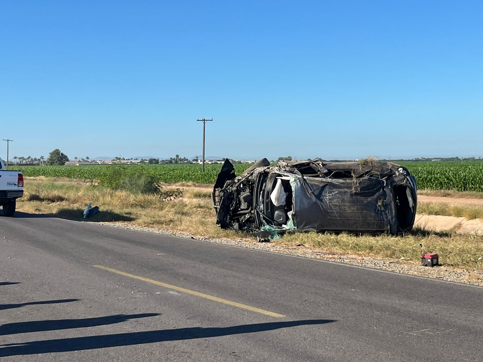 choque entre camioneta y camion de jornaleros