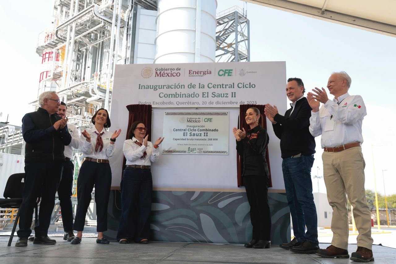 Claudia Sheinbaum inaugura en Querétaro Central de Ciclo Combinado El Sauz II.