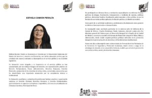 Comunicado sobre Esthela Damián, nueva consejera jurídica de la Presidencia