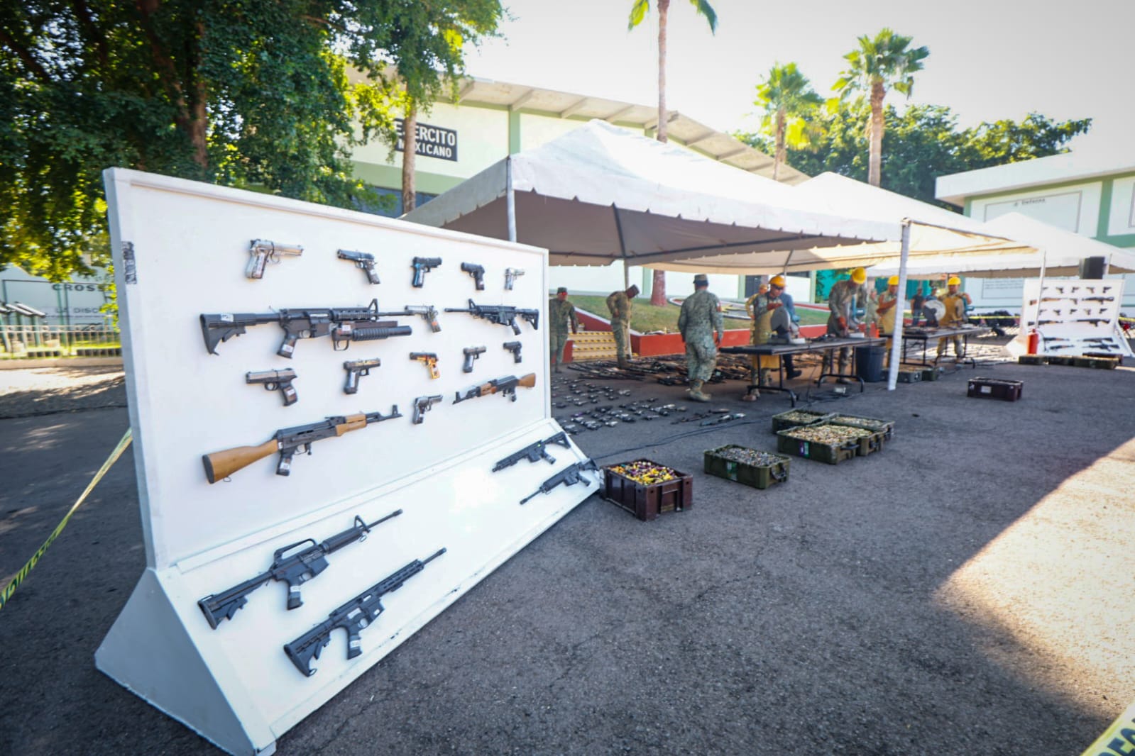 Destrucción de armas decomisadas y donadas en Sinaloa