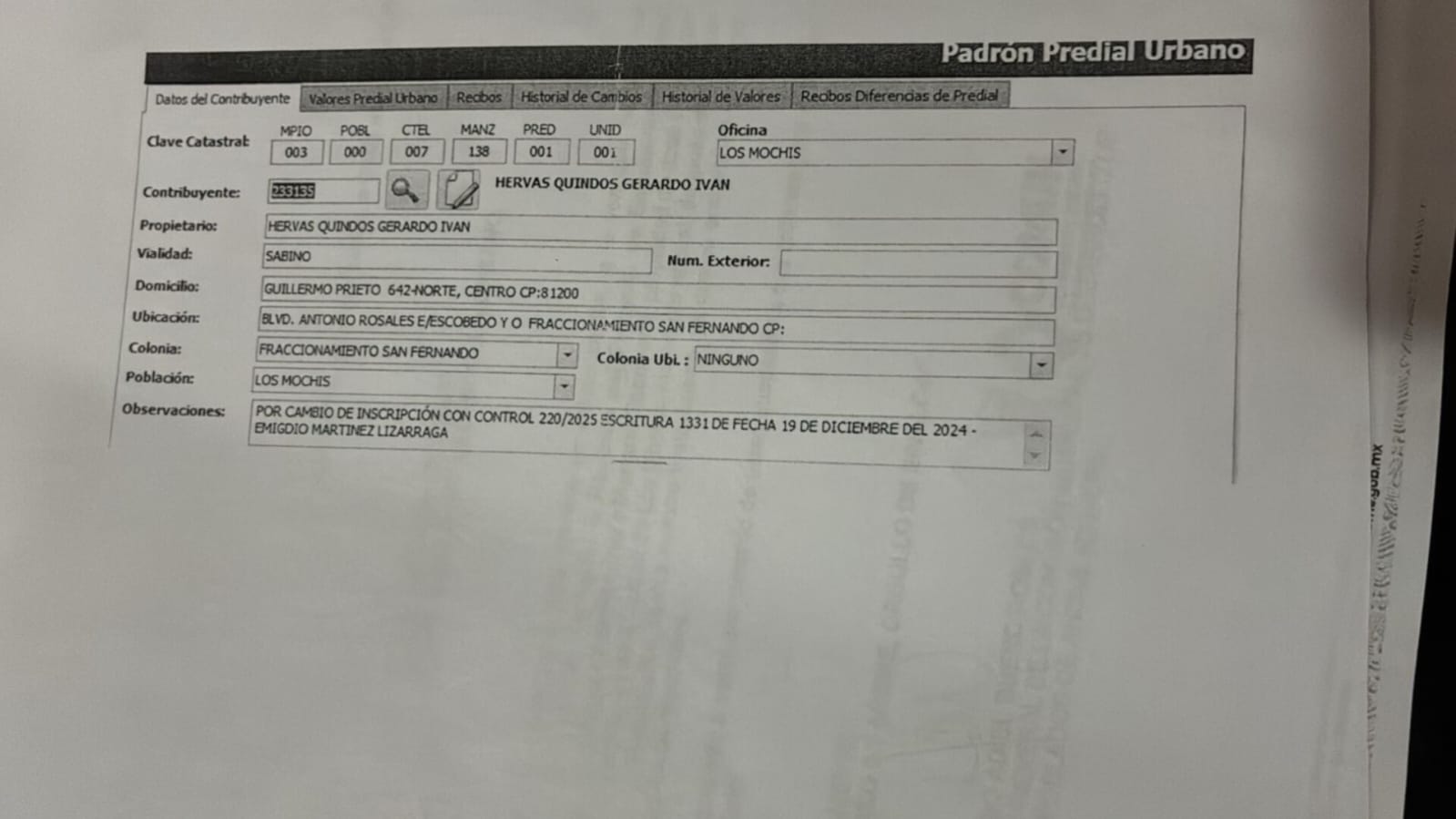 documento cinco de vecinos de la san fernando compra de area verde por exalcalde de ahome