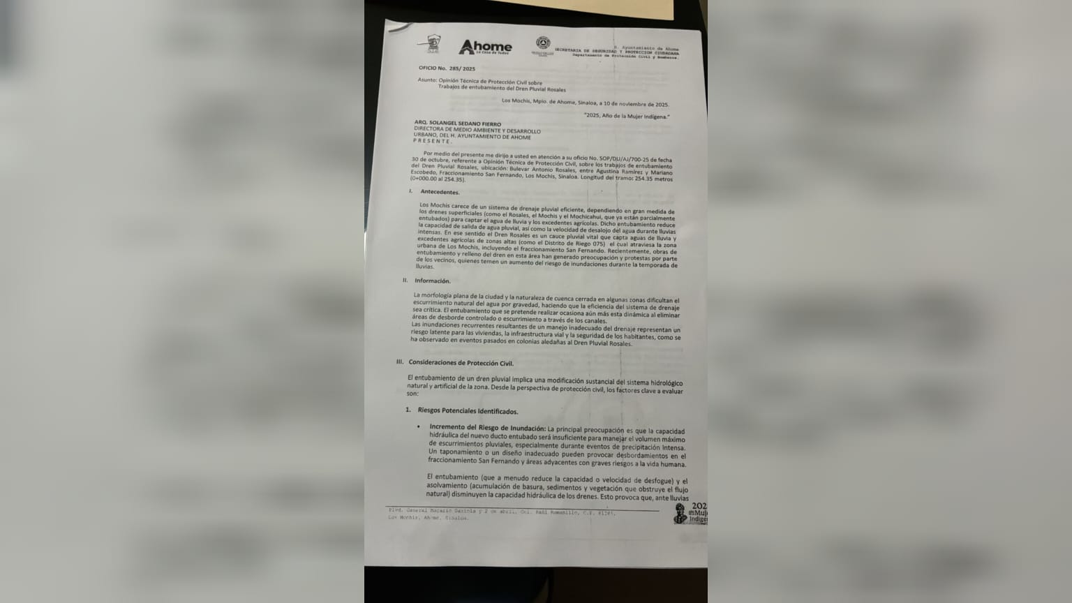 documento seis de vecinos de la san fernando compra de area verde por exalcalde de ahome