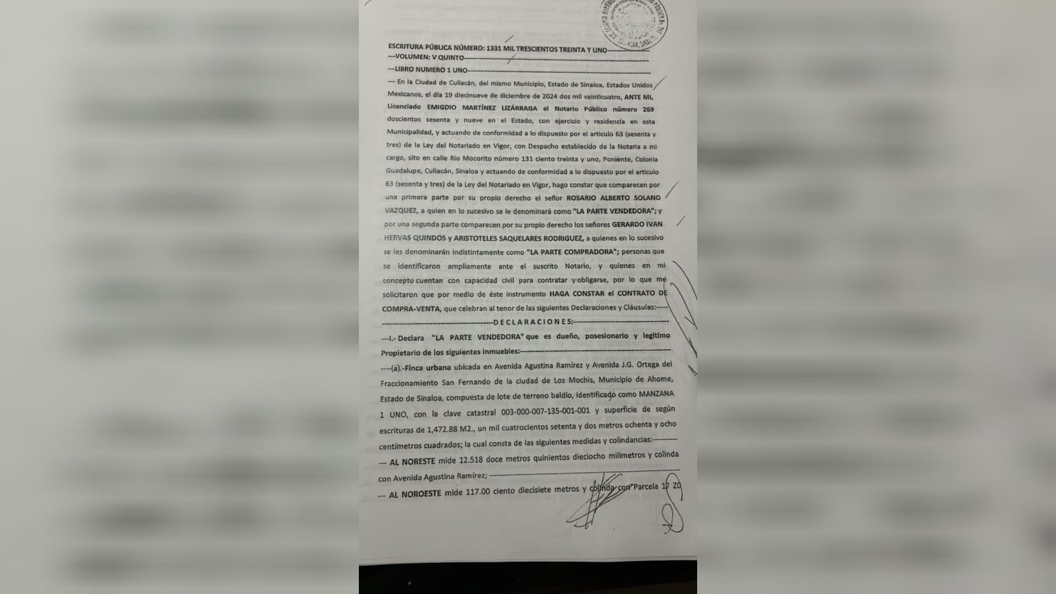 documento uno de vecinos de la san fernando compra de area verde por exalcalde de ahome
