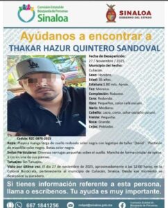 Thakar Hazur Quintero Sandoval, hallado sin vida