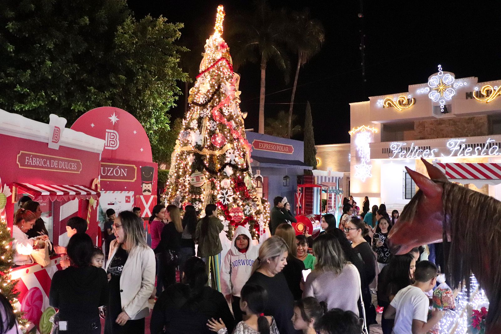 Encendido del árbol navideño y nacimiento en Badiraguato, Sin.